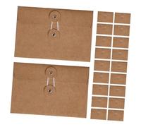 Générique Lot de 20 Pochettes de Rangement en Papier Kraft Marron 17X115 CM avec Fermeture par Ficelle Enveloppes Format Lettre pour Cartes Documents et Organisation Bureau