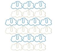 Générique Lot de 20 Trombones en Pvc Forme Nuage, Couleurs Bleu Ciel et Blanc Laiteux, Clips Décoratifs pour Documents et Mémos, Petites Pinces Métalliques, Accessoires Bureau École,