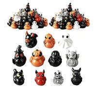 Générique Lot de 22 Canards Halloween, Mini Figurine Canards en Resine De Squelette Sorciere Citrouilles Fantome Et Satanique, Decoration Halloween