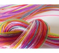 Générique Lot de 24 Fils Scoubidous Multicolores Longueur 70-80 cm (Paillettes, 24)