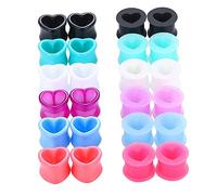 Générique Lot de 24 Tunnels d'oreille Silicone, Extenseurs d'oreille à Double Bride, Convenant Aux Femmes et Aux Hommes, Cadeau D'anniversai, 10mm