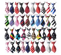 Générique Lot de 25/50/100 nœuds Papillon for Animaux Compagnie, Chats et Chiens, Couleurs variées, Accessoires toilettage, réglables, for Chiots(Mix Printed Colors,50pcs)