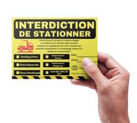 Générique Lot de 25 Autocollants Interdit de stationner, Grand Format,stationnement Interdit, trés Visible pour Lutter Contre Le stationnement Sauvage,Autocollants pour Voitures Mal garées