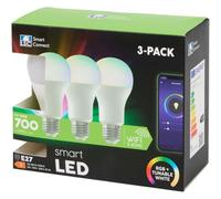 Générique Lot de 3 Ampoules LED Connectées E27 WiFi (A60) - RGB Multicolore + Blanc Variable (Chaud à Froid) - Compatible Alexa, Google Home & App - 9W 806lm Dimmable - Sans Hub Requis
