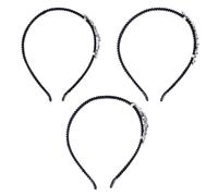 Générique Lot de 3 Bandeaux Femme à Strass Mélange Fleur Feuille Accessoires de Coiffure Raffinés en Alliage Décorations Vintage pour Fêtes et Usage Quotidien