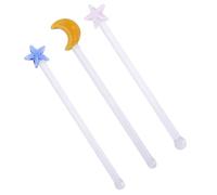 Générique Lot de 3 Bâtonnets à Boissons en Verre pour Mariage et Fête, Agitateur Facile à Utiliser Bulles d'air Minimales, pour Café et Cocktails Réutilisable