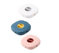Générique Lot de 3 Boîtes à Câbles Rotatives en Plastique Léger Rose Bleu et Blanc - Organiseurs Portables pour Câbles USB et Écouteurs - Rangement Compact pour Bureau et Voyage