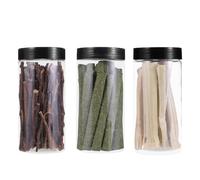 Générique Lot de 3 Boîtes de Bâtonnets à Mâcher Naturels en Herbe et Bois pour Lapins et Hamsters, Favorisant la Santé Dentaire sans Additifs, pour Animaux de Compagnie