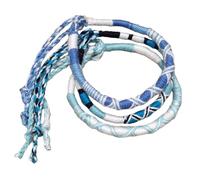 Générique Lot de 3 bracelets Brésiliens en coton pour homme femme enfant bleu blanc noir