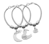 Générique Lot de 3 bracelets réglables Kirsite, pour meilleures amies, sœurs, avec forme de cœur représentant la, la sœur, le thème de l ' amour, quotidien