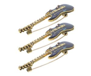 Générique Lot de 3 Broches Guitare Électrique en Alliage Éclat Stable et Résistance Décoloration, Style Vintage Distinctif pour Sorties Quotidiennes et Fêtes