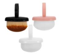 Générique Lot de 3 Brosses à Ongles Douces à Poils Souples Manches Courts Nettoyant et Dépoussiérant pour Manucure Accessoires Compacts en Noir Rose et Blanc Outil Polyvalent pour