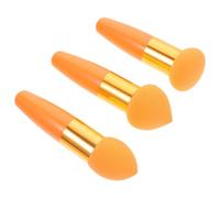 Générique Lot de 3 Éponges à Maquillage Portables de Stylo, Couleur Orange, Accessoires Cosmétiques Multifonctions pour Fond de Teint, Poudre et Correcteur, Outils de Beauté Pratiques
