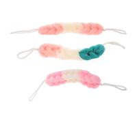 Générique Lot de 3 Éponges de Bain Exfoliantes en Nylon Filet, Pouf de Doux Gommage Corporel et Création de Mousse, Accessoire Salle de Bain Couleur Aléatoire
