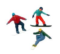 Générique Lot de 3 Figurines de Ski Miniatures Peintes à La Main, échelle HO/87, pour Décors Ferroviaires et Autres Accessoires de Table et de Route, ré