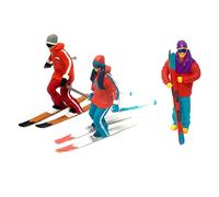 Générique Lot de 3 Figurines de Ski Miniatures Peintes à La Main, échelle HO/87, pour Décors Ferroviaires et Autres Accessoires de Table et de Route, Une