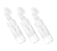 Générique Lot de 3 Flacons Pompe Moussante Transparents 150ml en Pet Tête Brosse, Distributeurs Rechargeables pour Shampoing, Savonnette Mousse et Soins Visage, pour Voyage et Usage
