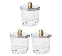 Générique Lot de 3 Godets en Verre avec Couvercle Octogonal, Rechargeables et Empêchant L'évaporation des Liquides pour Nail Art, pour Filles et Femmes