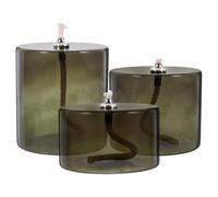 Générique Lot de 3 Lampes à Pétrole en Verre Coloré Tailles Grand, Moyen et Petit, Lampes à Huile pour Usage Intérieur, Bougeoirs Décoratifs Vintage pour Mariage et Ambiance Chaleureuse