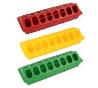 Générique Lot de 3 Mangeoires pour Volailles en Plastique à Multi-Positions, Distributeur Anti-gaspillage Facile à Remplir, pour Coqs et Cailles en Cage Couleur Aléatoire