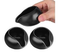 Générique Lot de 3 mini saucières en porcelaine pour cafés et maison - Verseur à sauce avec design créatif - Noir - Adapté micro-ondes et congélateur
