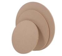 Générique Lot de 3 Moules à Affaissement en Bois Marron, Surface Lisse et Ergonomique, Formes Rondes pour Projets de Sculpture et Poterie Artisanale