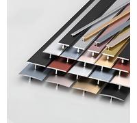 Générique Lot de 3 Moulures en T en Aluminium de 90 cm pour Seuil de Porte Et Séparateurs de Sol pour Bordures de Moquette de Stratifié Et de Carrelage sans Couture (Noir 0,6 cm/0,23 Po)