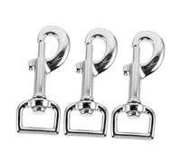 Générique Lot de 3 Mousquetons Pivotants en Alliage de Zinc 20 MM Finition Blanc Nickel Clips de Sécurité pour Laisse de Chien Résistants aux Intempéries Compatibles avec Toutes Tailles
