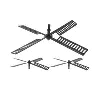 Générique Lot de 3 Pales D’éolienne en Plastique Résistant, 1 Grosse Pale 41x41 Cm et 2 Petites 20,5x20,5 Cm, Accessoires de Remplacement pour Moulin à Vent de Jardin Solaire, Décoration