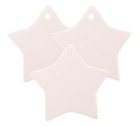 Générique Lot de 3 Pendentifs en Céramique Soi-Même Étoiles Blanches Décoration DIY Multifonctionnelle pour Maison Fenêtre Arbre - Accessoires Créatifs pour Peinture et Bricolage