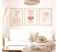 Générique lot de 3 pièces imprimé style bohème - Affiche murale sans cadre - décoration maison - 21x30 cm