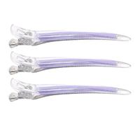 Générique Lot de 3 Pinces à Cheveux en Plastique Acrylique Transparent Violet Pinces à Bec de Canard sans Trace pour Séparer les Mèches Accessoires Coiffure Polyvalents pour Salon et