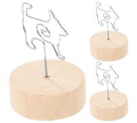 Générique Lot de 3 Porte-Cartes en Métal Petit Chien Support Mémo Décoratif pour Mariage Porte-Photos Bureau Base Stable Pinces pour Numéros de Table et Menus Accessoire Pratique pour