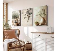 Générique Lot de 3 posters, tableaux muraux oliviers, toiles plantes méditerranéennes, décoration murale bohème beige vert, poster d'art moderne pour salon et chambre, sans cadre (21 x 30 cm)