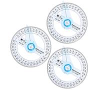 Générique Lot de 3 Rapporteurs de Cercle en Plastique Solide Graduation 360° pour Mesurer Angles et Tracer Lignes Radiales, pour Dessin et Étudiants