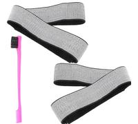 Générique Lot de 3 set de Bandes Élastiques Réglables pour Perruques - 2 Argenté Scintillant 1 Rose Fuchsia Bicolore - Bandeau de Fixation Confortable et Antidérapant pour Maintien sans