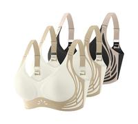 Générique Lot de 3 Soutien Gorge sans Armature Femme Seamless Couverture Complète Push Up Brassière Soutien Élevé Anti-affaissement Brassière Respirante Bretelles Réglables