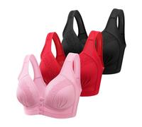 Générique Lot de 3 Soutiens-Gorge Confortables sans Armature sans Couture Brassière avec Coussinets Amovibles Soutien Gorge Fermeture Devant pour Sports Yoga Brassiere Femme Sans Armature