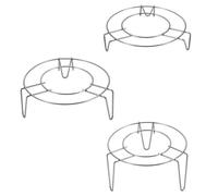 Générique Lot de 3 Supports Vapeur en Acier Inoxydable Alimentaire, Étagères à Trois Pieds Isolantes, Tailles Petite, Moyenne et Grosse, Compatibles Autocuiseur et Cuisson Vapeur
