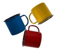 Générique Lot de 3 Tasses en Émail Colorées Vintage 6 Cm, Gobelets à Eau pour Garçon et Filles, Tasses de Lait pour Petit-déjeuner, pour Maison et Barbecue Extérieur, Résistantes et