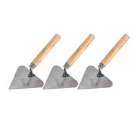 Générique Lot de 3 Truelles de Maçon en Acier Inoxydable avec Manche en Bois, Outil Multi-fonction Confortable pour Travaux de Construction et Enduit Précis