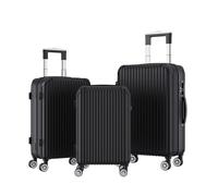 Générique Lot de 3 valises rigides ABS,Set de 3 valises rigides 4 roulettes,avec Serrure à Combinaison, Doubles roulettes et cloison intérieure,Sets de Bagages,Noir1