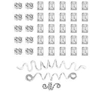 Générique Lot de 38 Accessoires pour Tresses et Dreadlocks en Alliage de Zinc Argenté Manchettes Perles et Pendentifs Décoratifs pour Coiffures Africaines Festivals et Usage Quotidien