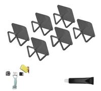 Générique Lot de 4/6/8 Porte-éponges magnétiques avec 4/6/8 Patchs métalliques, Support adhésif en Acier Inoxydable pour évier de Cuisine (Noir, 6 PCS)