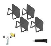 Générique Lot de 4/6/8 Porte-éponges magnétiques avec 4/6/8 Patchs métalliques, Support adhésif en Acier Inoxydable pour évier de Cuisine (Noir, 4 PCS)