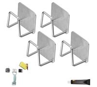 Générique Lot de 4/6/8 Porte-éponges magnétiques avec 4/6/8 Patchs métalliques, Support adhésif en Acier Inoxydable pour évier de Cuisine (Argent, 4 PCS)