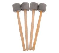 Générique Lot de 4 Accessoires Supporter Bruit Baguettes de Tambour avec Manche en Bois, Maillets pour Grosse Caisse en Bois et Écume, Confortables et Faciles à Tenir pour Percussion