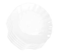 Générique Lot de 4 Assiettes Décoratives de Coquillage 10 CM Assiettes Multi-Usages en Plastique Réutilisable Plates à Dessert et Apéritifs pour Maison et Restaurant