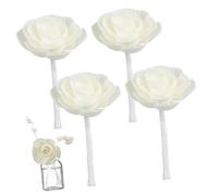 Générique Lot de 4 Bâtonnets Diffuseurs de Parfum sans Flamme Fleurs Artificielles en Rotin Mèche en Coton 7 Cm Diffuseur D'arômes pour Maison Salle de Bain et Bureau Remplacement