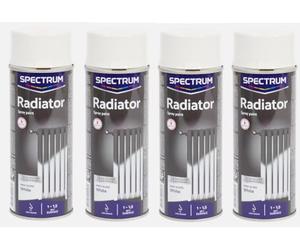 Générique Lot de 4 Bombes Blanc Brillant - SPECIAL RADIATEUR - 400ml - Bombe Peinture Aérosol - Séchage rapide - 262